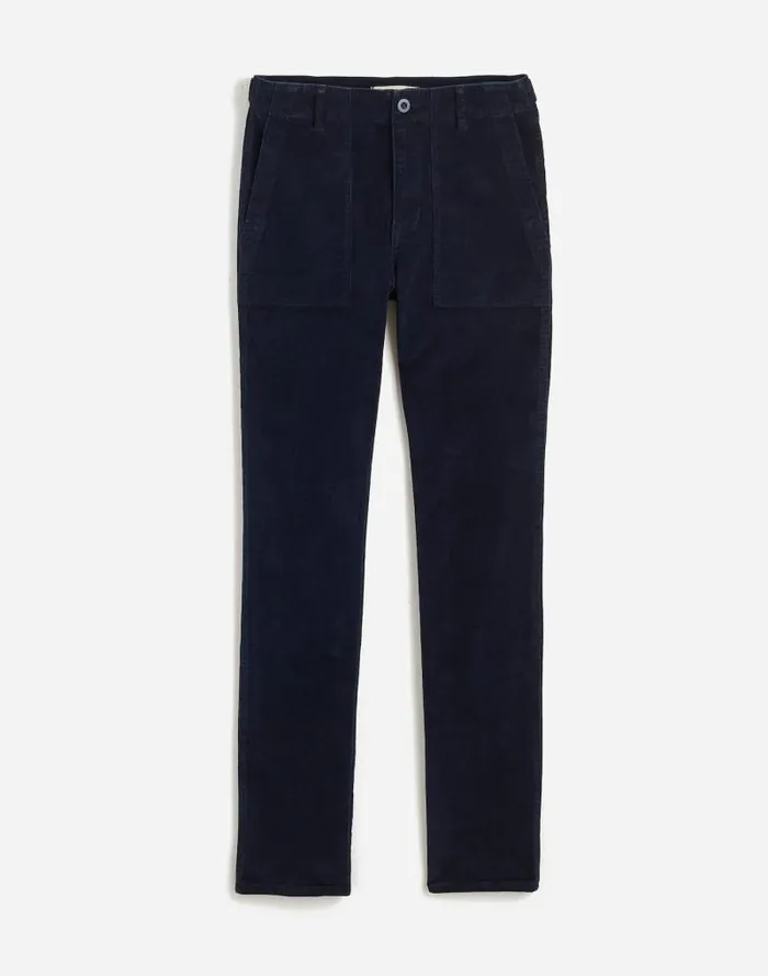 Women The Slim Straight Utility Pant In Garment Dye Corduroy Classic Navy Madewell Pants