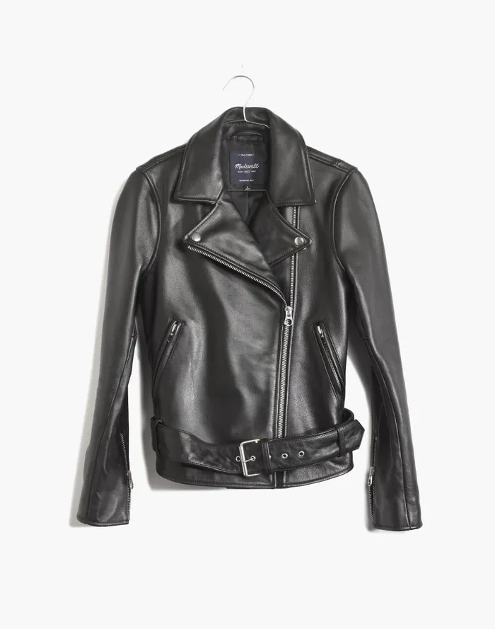 Women The Ultimate Leather Motorcycle Jacket True Black Madewell Coats Jackets