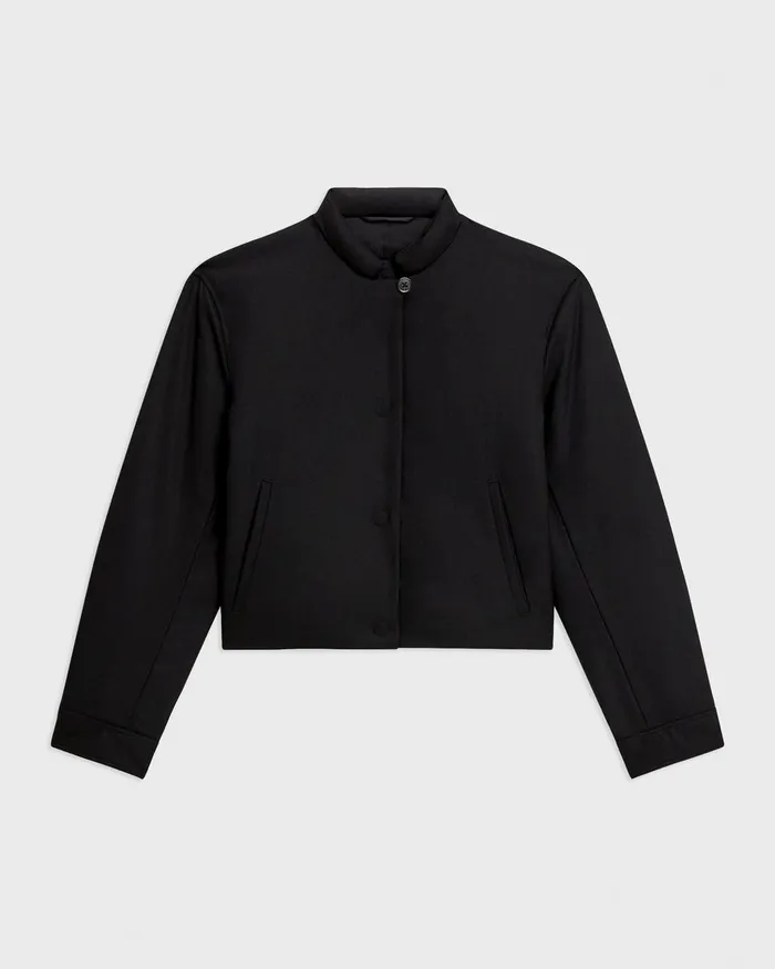 Women Theory Blazers Jackets Cropped Jacket In Stretch Flannel Black