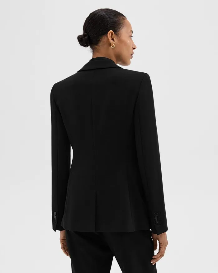 Women Theory Blazers Jackets Staple Blazer In Admiral Crepe Black