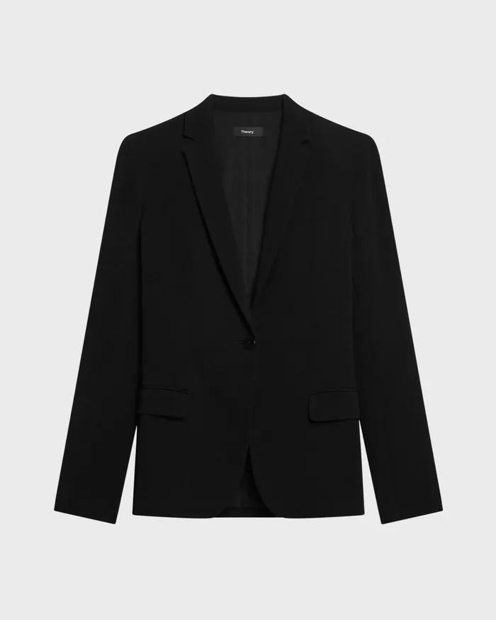 Women Theory Blazers Jackets Staple Blazer In Admiral Crepe Black