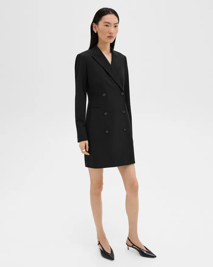 Women Theory Dresses Blazer Dress In Stretch Wool Black