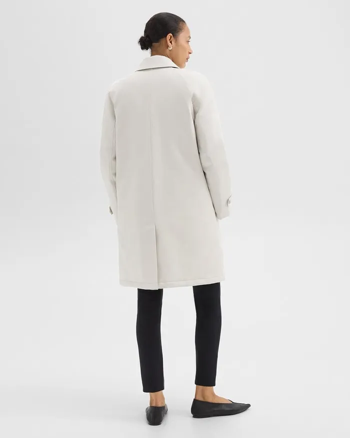 Women Theory Outerwear Car Coat In CottonBlend Sand