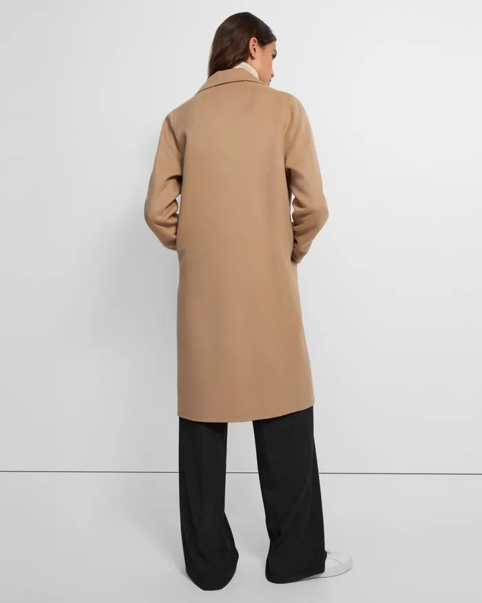Women Theory Outerwear Overcoat In DoubleFace WoolCashmere Palomino