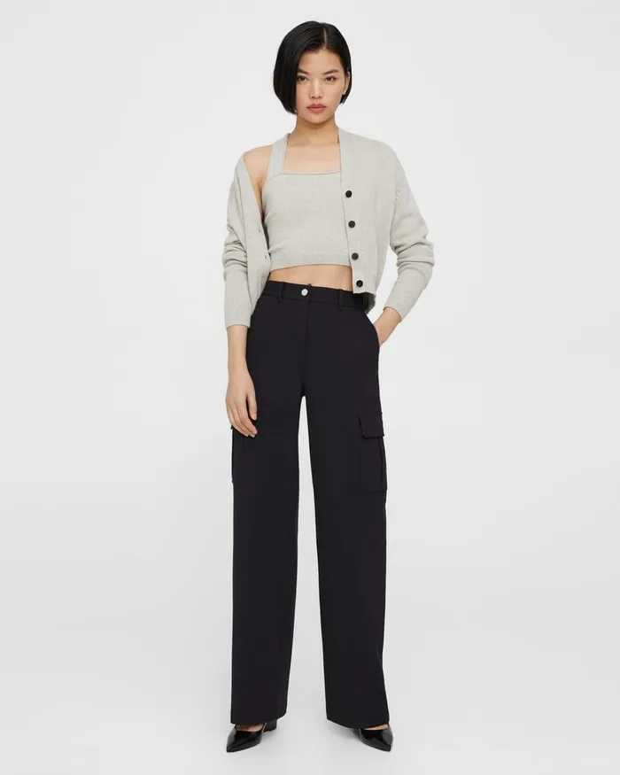 Women Theory Pants Cargo Pant In Neoteric Twill Black