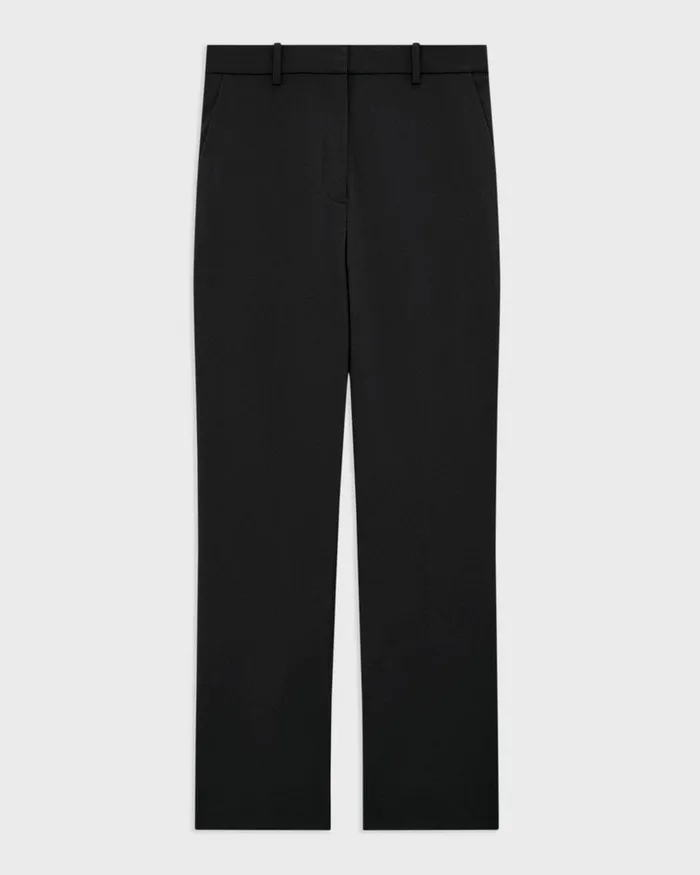 Women Theory Pants HighWaist StraightLeg Pant In Good Wool Black