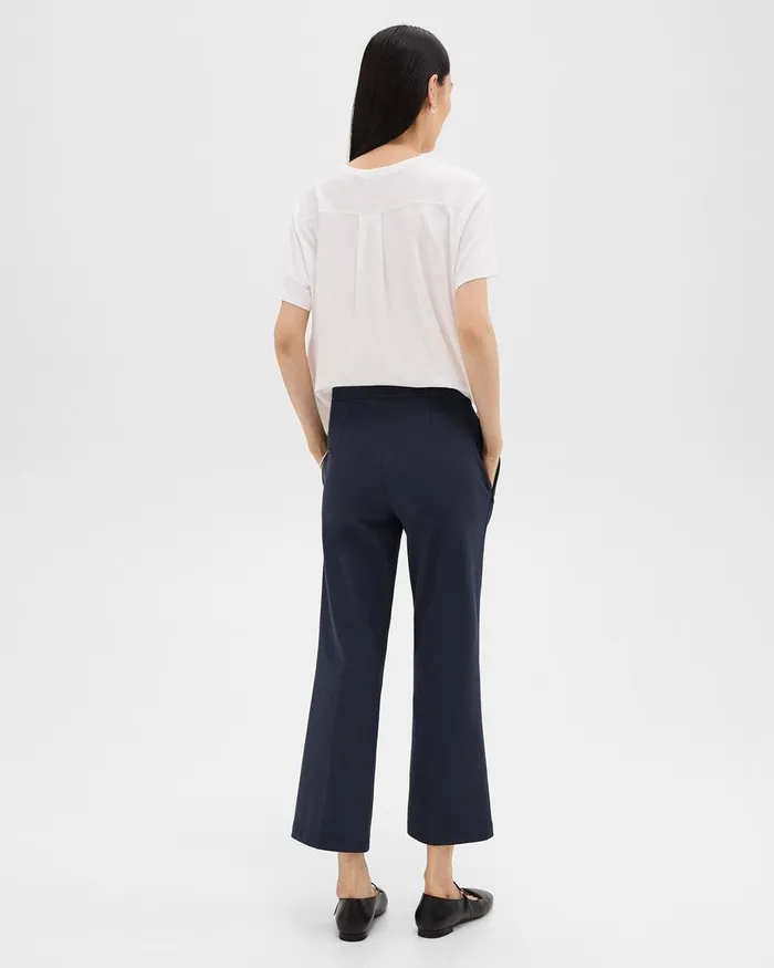 Women Theory Pants Kick Pant In Stretch Cotton Nocturne Navy
