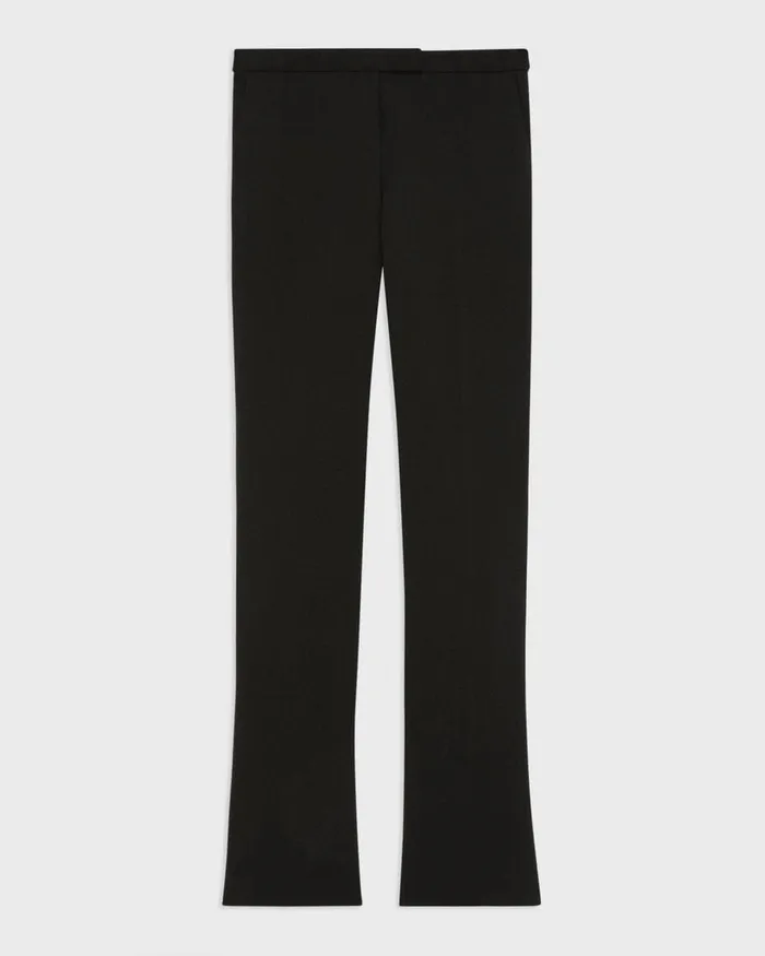 Women Theory Pants Slim LowRise Pant In Double Weave Black