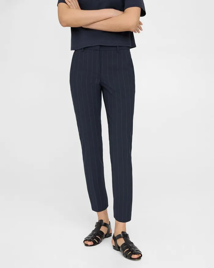 Women Theory Pants Treeca Pant In Good Wool Deep Navy