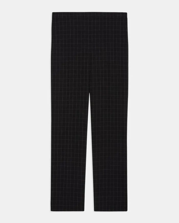Women Theory Pants Treeca PullOn Pant In Checked Crepe Black Multi