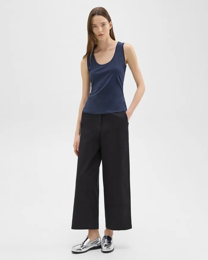 Women Theory Pants Utility Pant In Organic Cotton Nocturne Navy