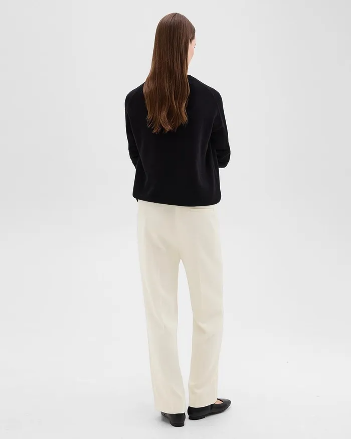Women Theory Pants WideLeg PullOn Pant In Admiral Crepe Rice