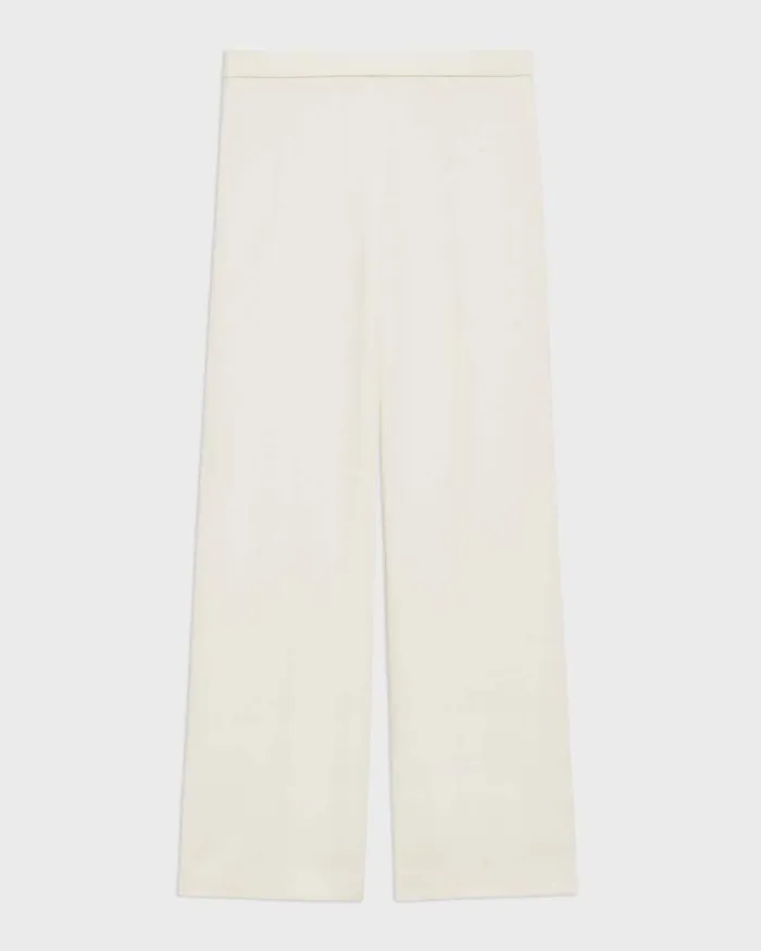 Women Theory Pants WideLeg PullOn Pant In Admiral Crepe Rice