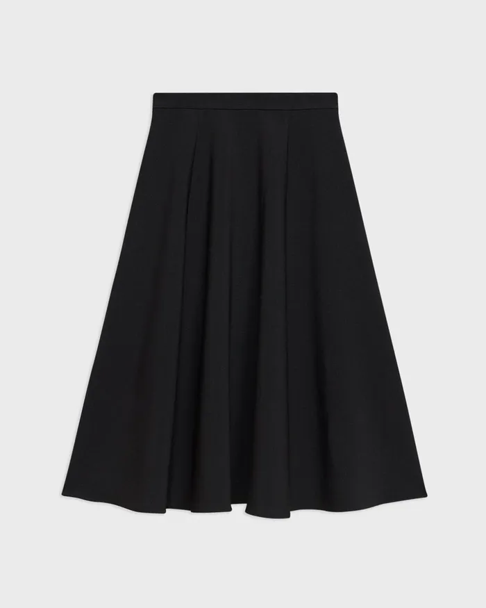 Women Theory Skirts Full Midi Skirt In Crepe Black