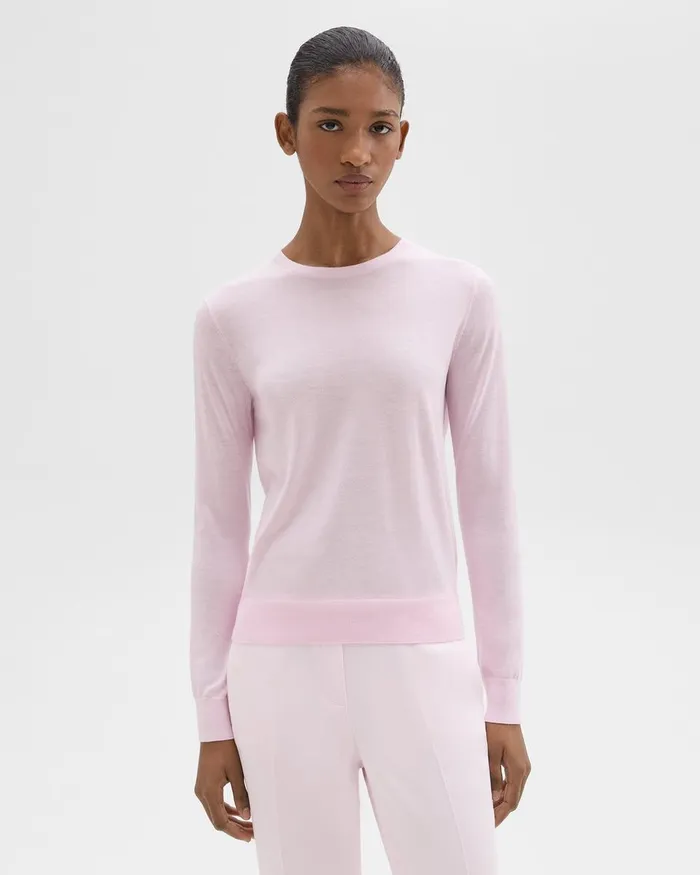 Women Theory Sweaters Cardigans Crewneck Sweater In Regal Wool Bloom