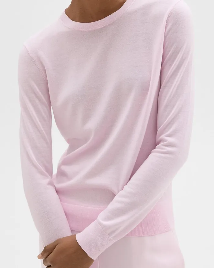 Women Theory Sweaters Cardigans Crewneck Sweater In Regal Wool Bloom