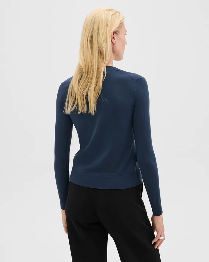 Women Theory Sweaters Cardigans VNeck Cardigan In Regal Wool Ash Blue