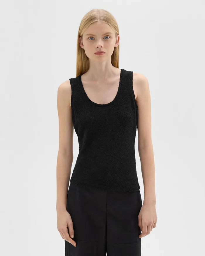Women Theory TShirts Tank Tops Tiny Tank In Boucleacute Jersey Black