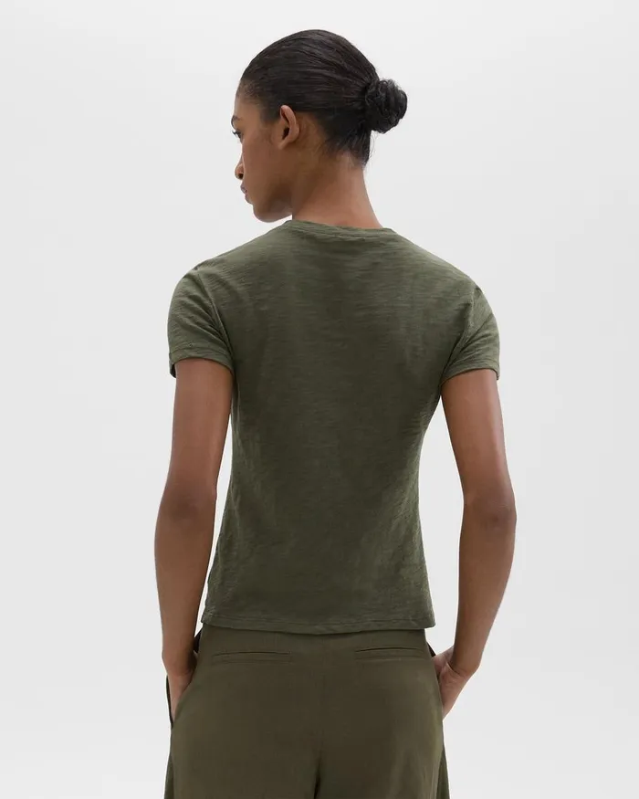 Women Theory TShirts Tank Tops Tiny Tee In Organic Slub Cotton Dark Olive