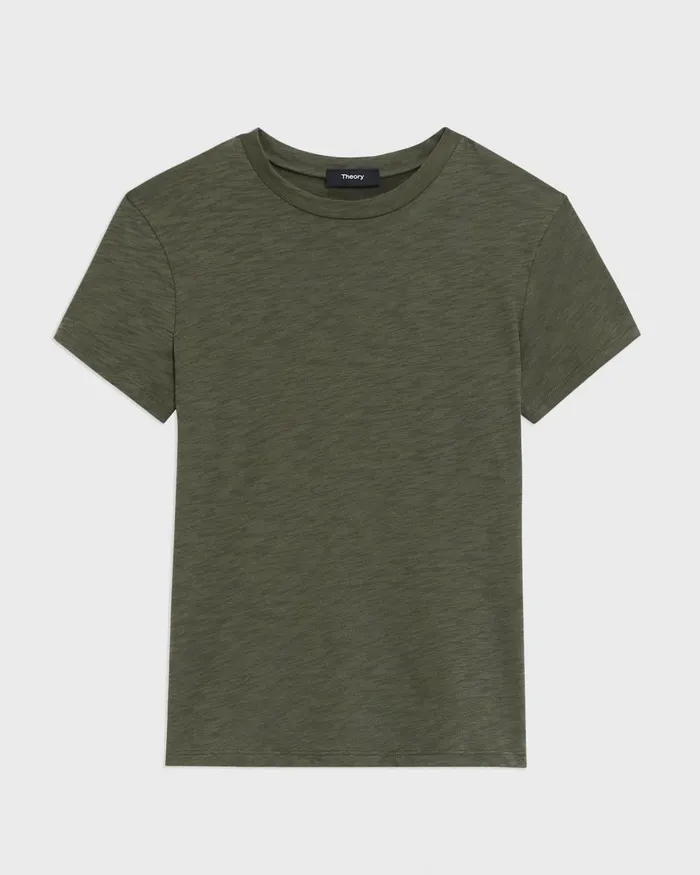 Women Theory TShirts Tank Tops Tiny Tee In Organic Slub Cotton Dark Olive