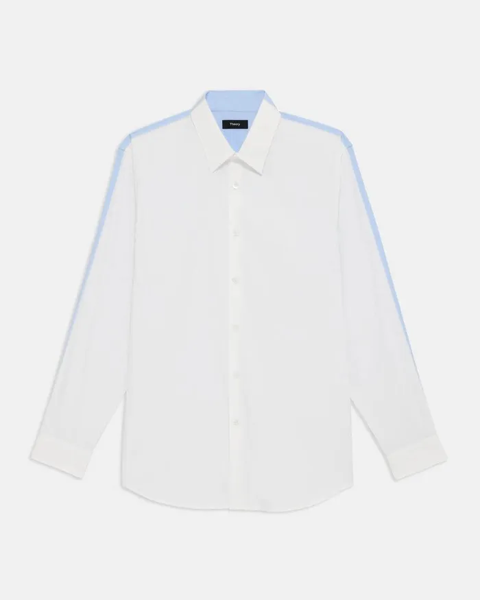 Women Theory Tops Oversized TwoTone Shirt In Cotton Whitedahlia