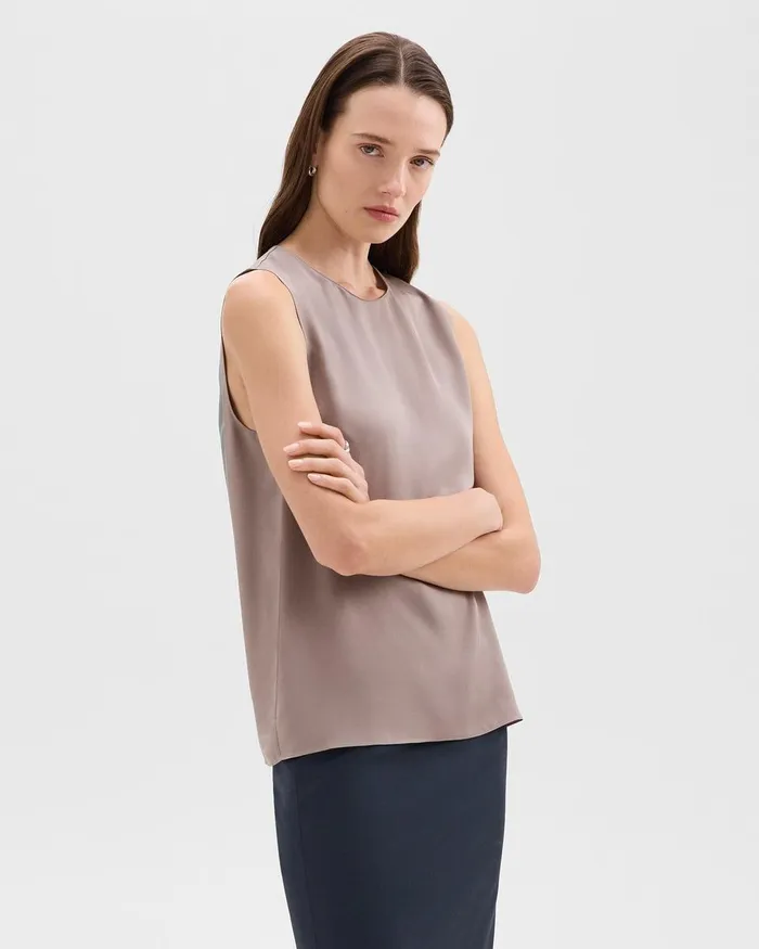Women Theory Tops Shell Top In Silk Georgette Cinder