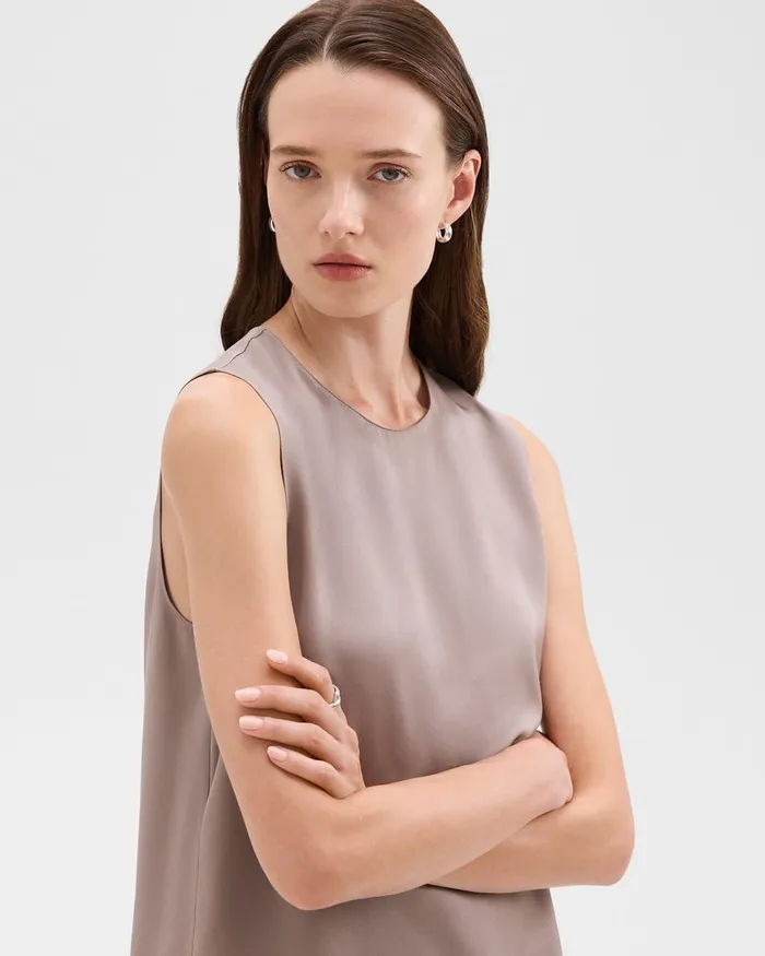 Women Theory Tops Shell Top In Silk Georgette Cinder