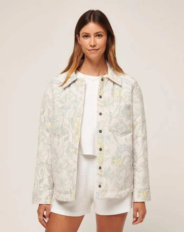 Women THREE DAY GETAWAY SHACKET Pumice Multi TravisMathew Jackets