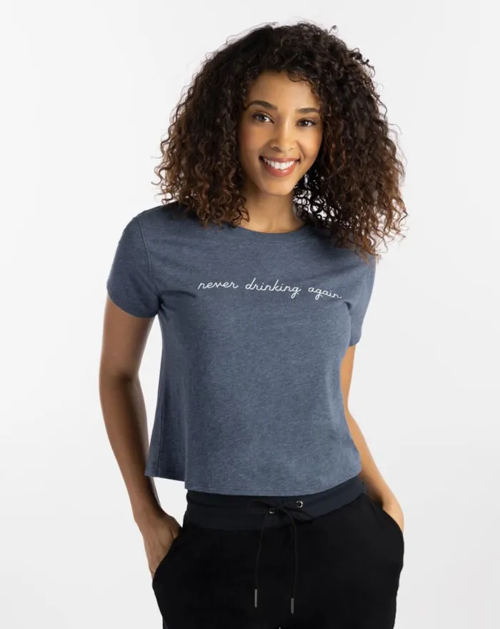 Women TINY BUBBLES TEE Heather Mood Indigo TravisMathew Tees