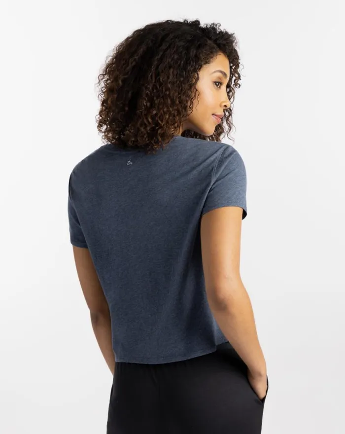 Women TINY BUBBLES TEE Heather Mood Indigo TravisMathew Tees
