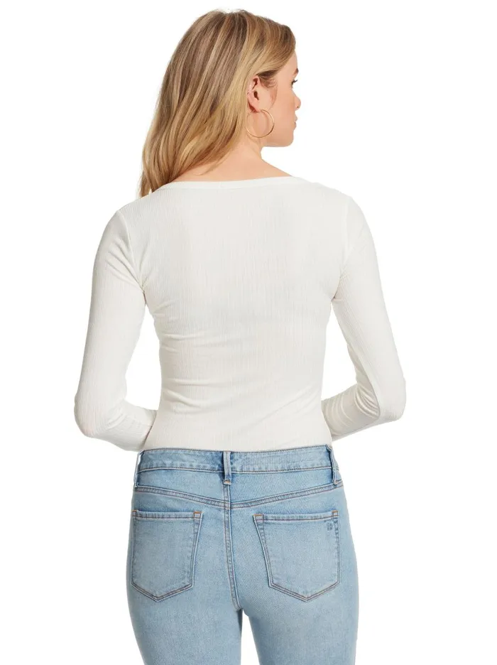 Women Tops Jessica Simpson Carrie Bodysuit In Gardenia Gardenia Women Tops Jessica Simpson Carrie Bodysuit In Gardenia Gardenia
