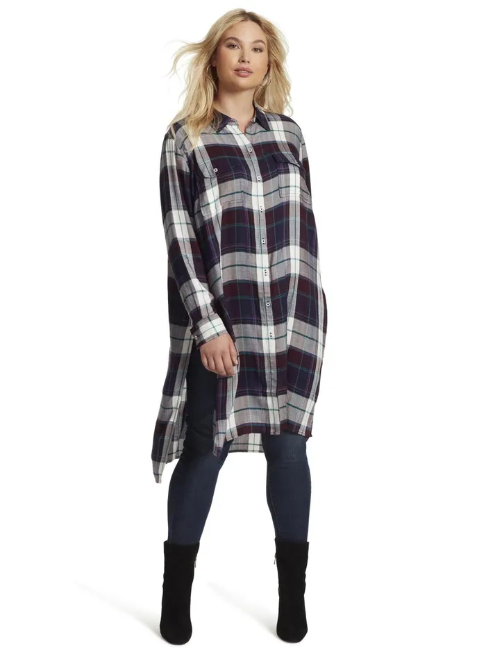 Women Tops Jessica Simpson Lori Duster Shirt In Nerine Plaid Nerine Plaid Women Tops Jessica Simpson Lori Duster Shirt In Nerine Plaid Nerine Plaid