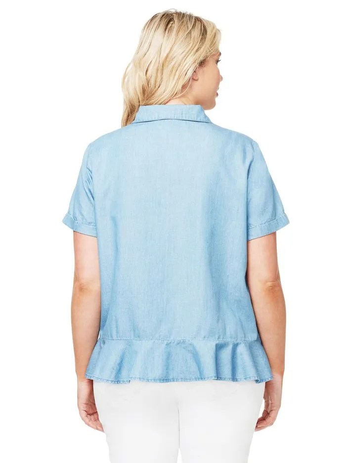 Women Tops Jessica Simpson Nellie Top In Chambray Marsha Chambray Women Tops Jessica Simpson Nellie Top In Chambray Marsha Chambray