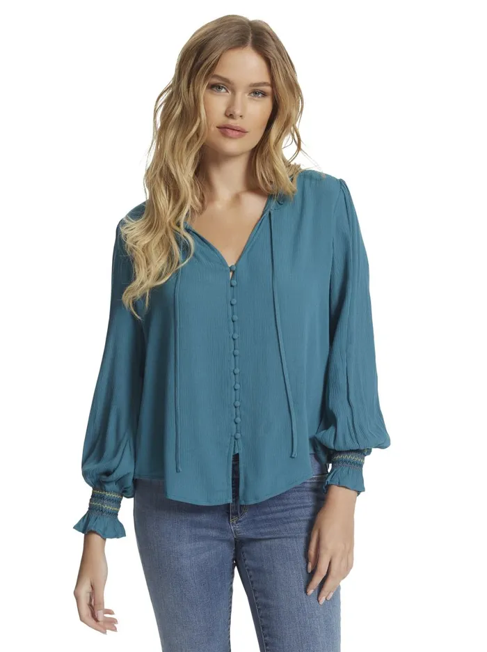 Women Tops Jessica Simpson Presto Blouse In Colonial Blue Colonial Blue