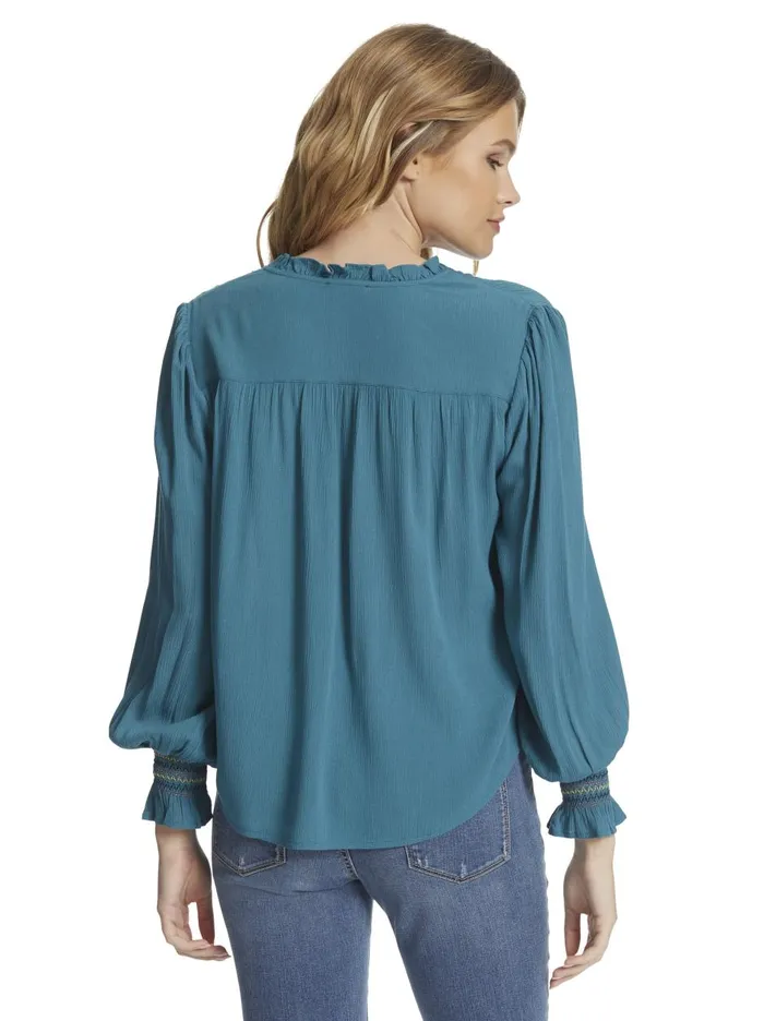 Women Tops Jessica Simpson Presto Blouse In Colonial Blue Colonial Blue Women Tops Jessica Simpson Presto Blouse In Colonial Blue Colonial Blue