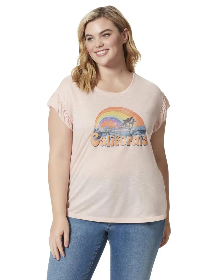 Women Tops Jessica Simpson Sawyer Tee In Cali Desert Peachskin Women Tops Jessica Simpson Sawyer Tee In Cali Desert Peachskin