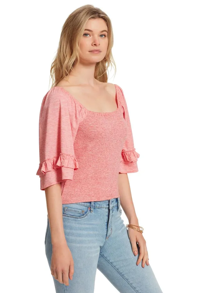 Women Tops Jessica Simpson Sylvia Smocked Top In Rose Smocked Rose Women Tops Jessica Simpson Sylvia Smocked Top In Rose Smocked Rose