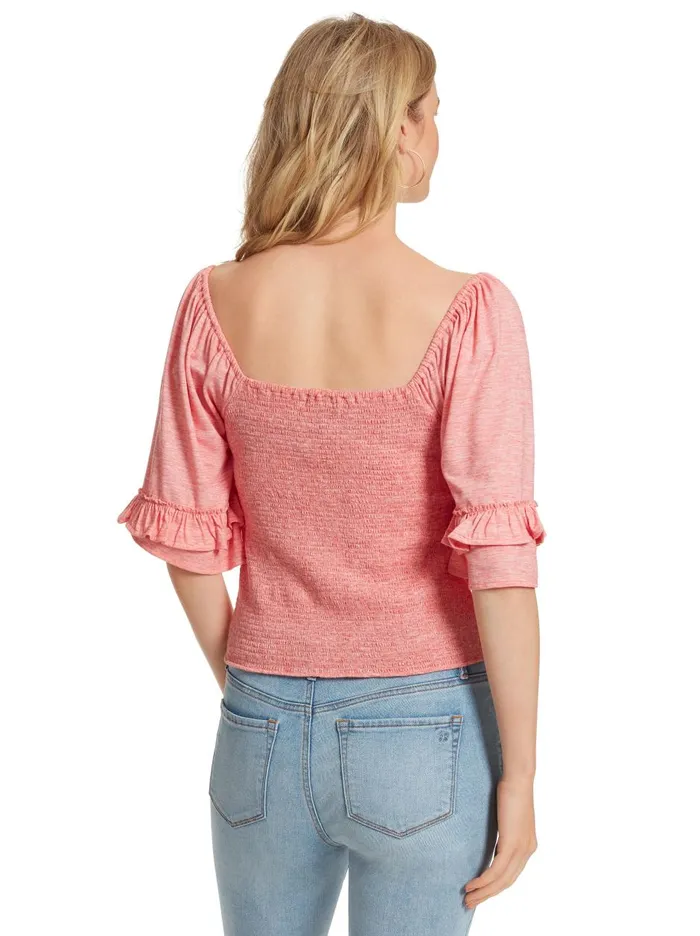 Women Tops Jessica Simpson Sylvia Smocked Top In Rose Smocked Rose Women Tops Jessica Simpson Sylvia Smocked Top In Rose Smocked Rose