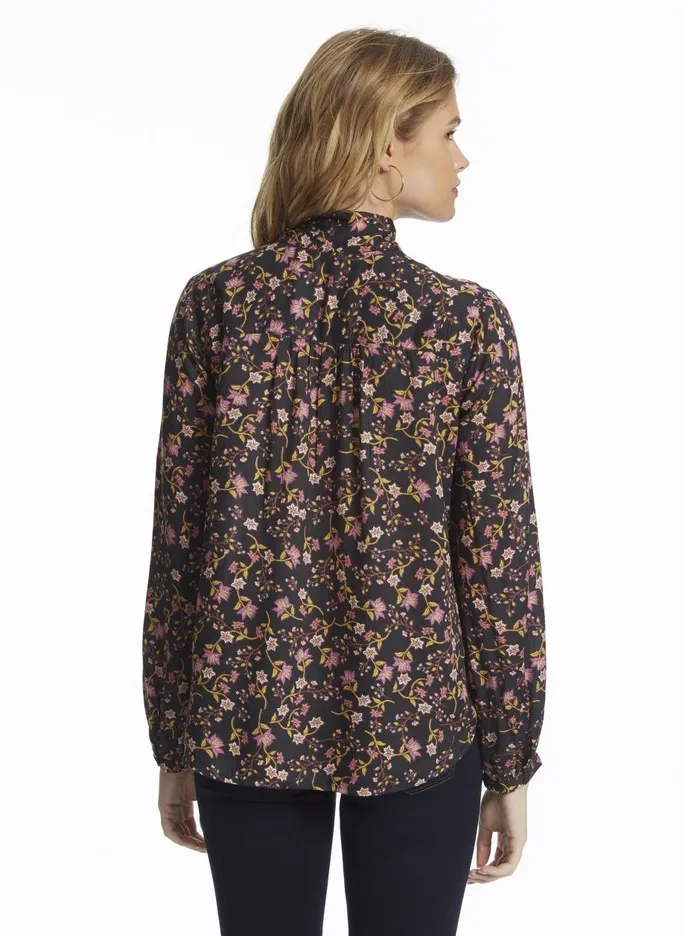 Women Tops Jessica Simpson Tomkin Blouse In Black Blooms Black Prickly Blooms