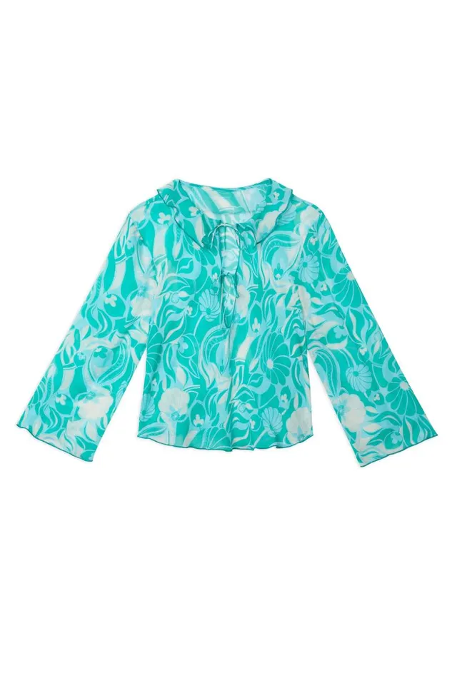 Women Tops RIXO Darwin Green Abstract Shells Women Tops RIXO Darwin Green Abstract Shells