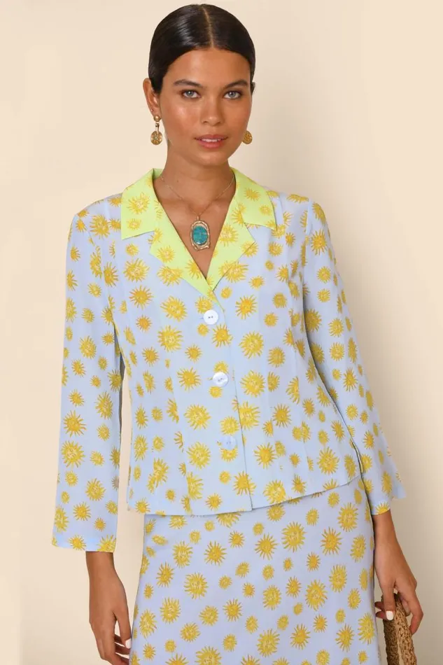 Women Tops RIXO Maisie Sunshine Blue Mix