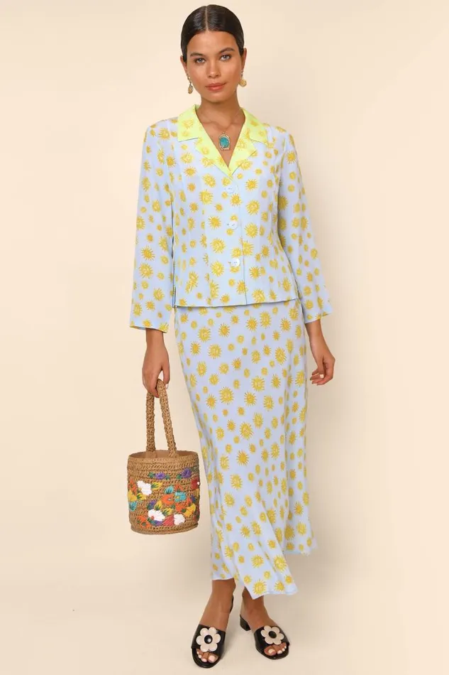 Women Tops RIXO Maisie Sunshine Blue Mix Women Tops RIXO Maisie Sunshine Blue Mix