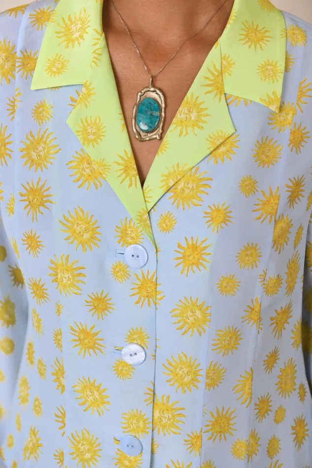 Women Tops RIXO Maisie Sunshine Blue Mix Women Tops RIXO Maisie Sunshine Blue Mix