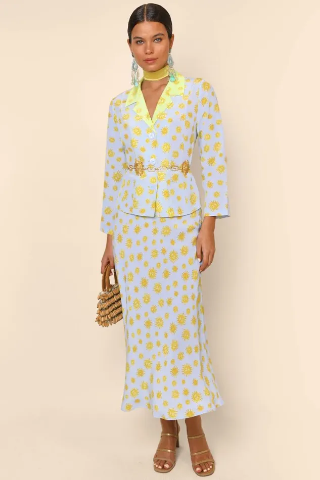 Women Tops RIXO Maisie Sunshine Blue Mix Women Tops RIXO Maisie Sunshine Blue Mix