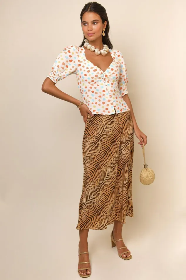 Women Tops RIXO Palma Multi Spaced Tulip Women Tops RIXO Palma Multi Spaced Tulip