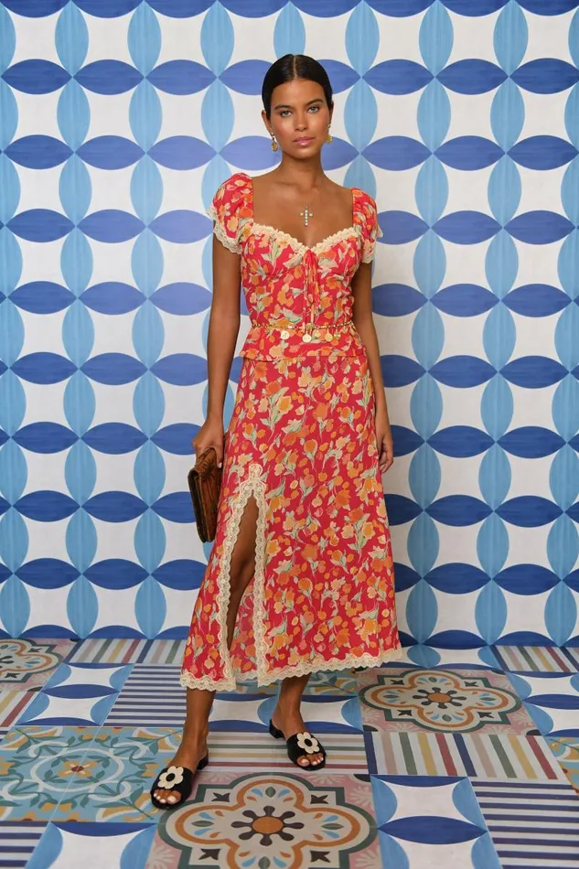 Women Tops RIXO Rosella Fontainhas Floral Coral Women Tops RIXO Rosella Fontainhas Floral Coral