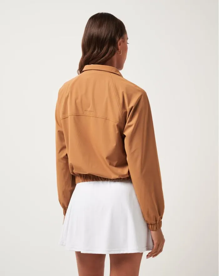 Women TRAVEL DAY TECH WOVEN JACKET Chestnut TravisMathew Breezeblend Collection