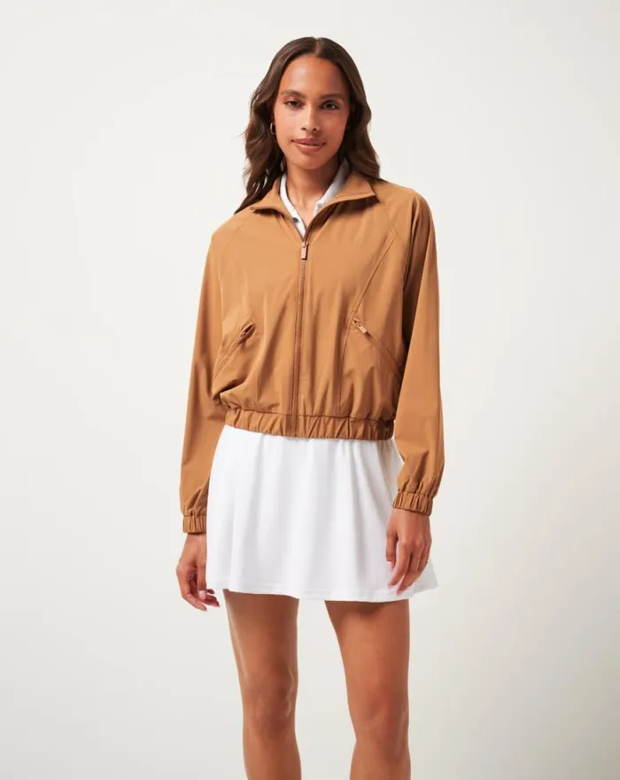 Women TRAVEL DAY TECH WOVEN JACKET Chestnut TravisMathew Breezeblend Collection