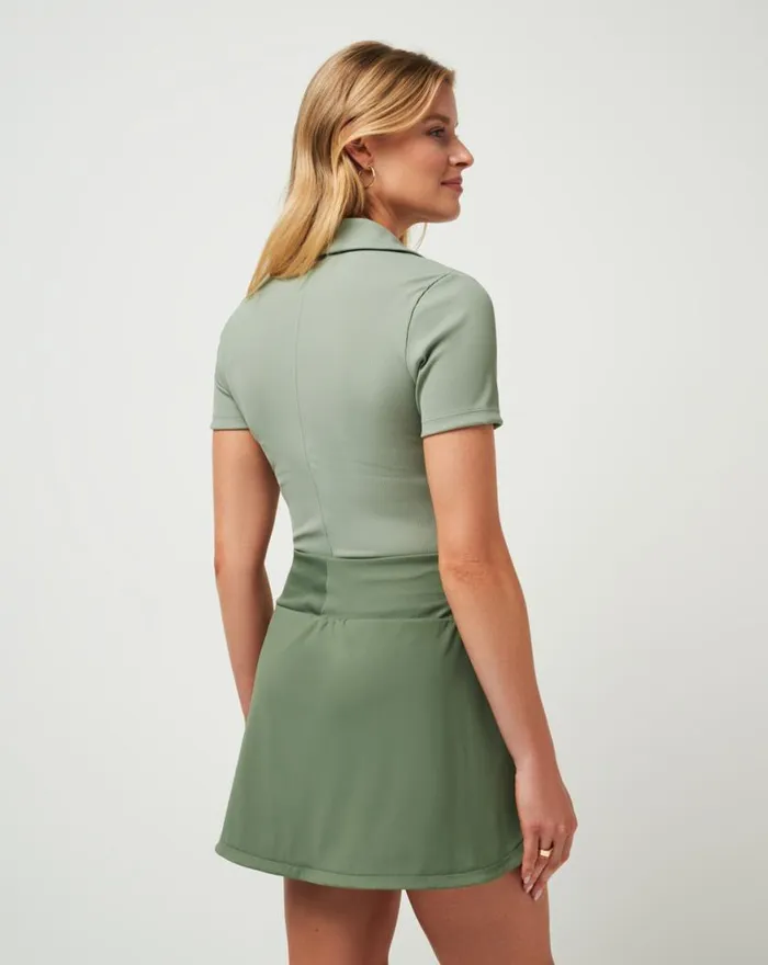 Women TROPICAL OUTLOOK MOVEKNIT RIB POLO Shadow TravisMathew Polos