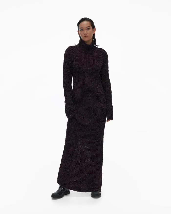 Women Turtleneck Dress Crimson Night Helmut Lang Dresses